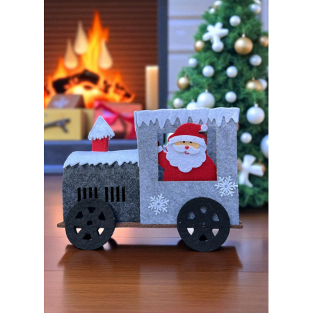 Новорічний декоративний кошик Linarno Home із фетру Christmas Decoration Basket 22х11.5х14 см Сірий (7906) Новорічний декоративний кошик Linarno Home із фетру Christmas Decoration Basket 22х11.5х14 см Сірий (7906)
