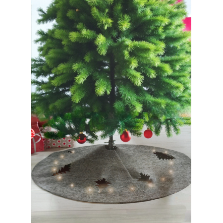 Килимок під ялинку Livarno Home Led Christmas Tree Blanket з фетру 100см Сірий (7914) Килимок під ялинку Livarno Home Led Christmas Tree Blanket з фетру 100см Сірий (7914)