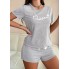 Домашній комплект Футболка+Шорти жіночий FS  Love Пижама L Gray  (7764)