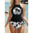  Жіночий купальник Tankini FS Palm (Майка+плавки) XXL Чорний (7840)