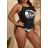  Жіночий купальник Tankini FS Palm (Майка+плавки) XXL Чорний (7840)