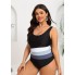 Суцільний купальник FS Chris Plus Size 0XL (48-50) Чорний (7850)