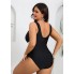 Суцільний купальник FS Chris Plus Size 0XL (48-50) Чорний (7850)