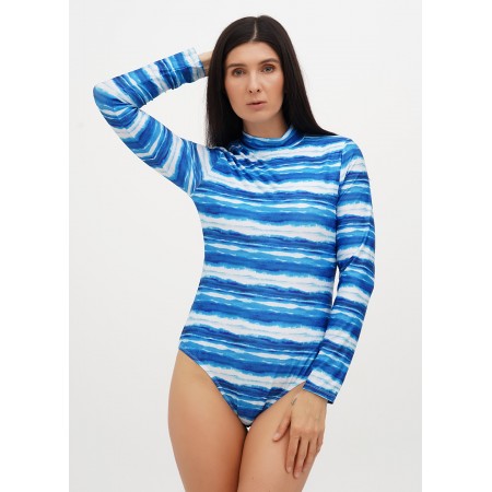 Спортивный женский купальник FS с длинным рукавом (боди) XL Blue (7648)