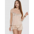 Жіноча велюрова піжама FS Juicy Футболка + Шорти XL Beige (7612)