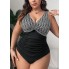 Суцільний купальник FS Swimsuit "Black & White Waves" 2XL(54-56) Black (7676)