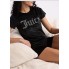 Жіноча велюрова піжама FS Juicy Футболка + Шорти М Black (7602)