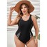 Суцільний купальник FS Deborah Plus Size 4XL (58-60) Чорний (7601)