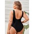 Суцільний купальник FS Deborah Plus Size 4XL (58-60) Чорний (7601)