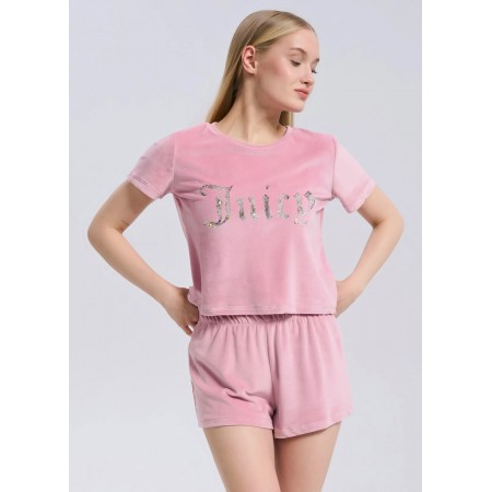 Жіноча велюрова піжама FS Juicy Футболка + Шорти S Pink (7605) Жіноча велюрова піжама FS Juicy Футболка + Шорти S Pink (7605)