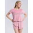 Жіноча велюрова піжама FS Juicy Футболка + Шорти XL Pink (7608)