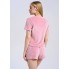 Жіноча велюрова піжама FS Juicy Футболка + Шорти XL Pink (7608)