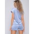 Жіноча велюрова піжама FS Juicy Футболка + Шорти XL Blue (7622)