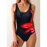 Суцільний купальник FS Red Flower M Black (7671)