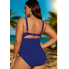  Жіночий суцільний купальник FS Elina Plus Size 2XL/54-56 в рубчик Синій (8018)