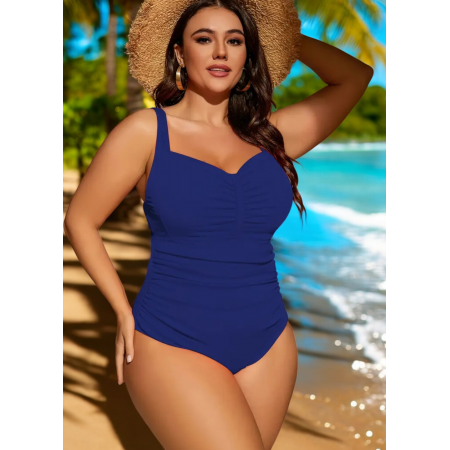 Женский Слитный купальник FS Elina Plus Size 2XL/54-56 в рубчик Синий (8018) Женский Слитный купальник FS Elina Plus Size 2XL/54-56 в рубчик Синий (8018)