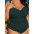  Жіночий суцільний купальник FS Elina Plus Size 2XL/54-56 в рубчик Зелений (8015)