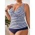 Жіночий купальник Tankini FS Georgia (Майка+плавки) Plus Size 0XL (48-50) Синій (7212)
