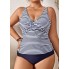Жіночий купальник Tankini FS Georgia (Майка+плавки) Plus Size 0XL (48-50) Синій (7212)