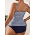 Жіночий купальник Tankini FS Georgia (Майка+плавки) Plus Size 0XL (48-50) Синій (7212)