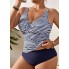 Жіночий купальник Tankini FS Georgia (Майка+плавки) Plus Size 0XL (48-50) Синій (7212)