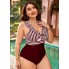  Жіночий суцільний купальник FS Daisy Plus Size 3XL/56-58 Бордовий (7005)