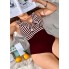  Жіночий суцільний купальник FS Daisy Plus Size 3XL/56-58 Бордовий (7005)