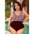  Жіночий суцільний купальник FS Daisy Plus Size 3XL/56-58 Бордовий (7005)
