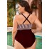  Жіночий суцільний купальник FS Daisy Plus Size 3XL/56-58 Бордовий (7005)