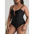  Жіночий суцільний купальник FS Gloria Plus Size 3XL/56-58 Чорний (7008)