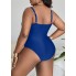  Жіночий суцільний купальник FS Gloria Plus Size 2XL/54-56 Синий (7012)