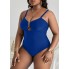  Жіночий суцільний купальник FS Gloria Plus Size 2XL/54-56 Синий (7012)