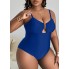  Жіночий суцільний купальник FS Gloria Plus Size 2XL/54-56 Синий (7012)