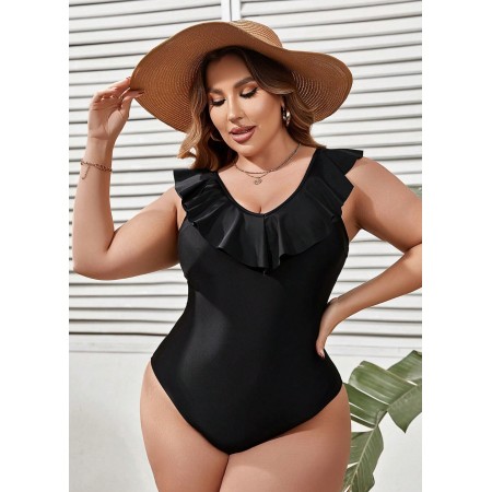 Женский купальник слитный FS Kerry Plus Size 0XL (48-50) Черный (7033)