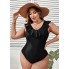Жіночий купальник суцільний FS Kerry Plus Size 1XL (52-54) Чорний (7034)