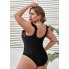 Жіночий купальник суцільний FS Kerry Plus Size 1XL (52-54) Чорний (7034)