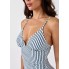 Суцільний купальник Cupshe Blue Nautical Striped Print Tummy Control L Білий (8493)