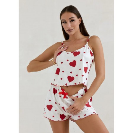 Домашний комплект Майка+Шорты женская FS Women'Heart Пижама L Белый (7129)