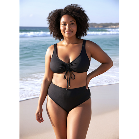 Женский купальник Time and Tru Women's Swimsuit L-XL Черный (8132)