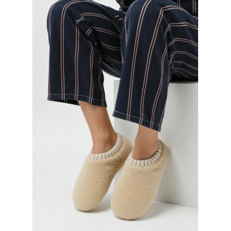 Тапочки-носки домашние меховые Primark 39-41 Unisex slippers утепленные Бежевый  (7920)