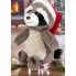 М’яка іграшка Єнот у новорічній шапці Lidl Plush Soft 20см Сірий (7973) 