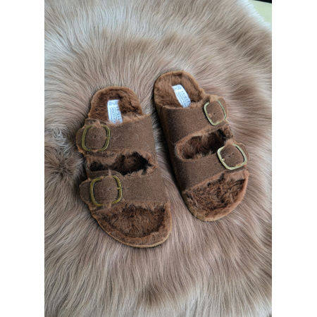 Плоскі шльопанці з пряжами Жіночі Primark Memory Foam Slipper 38 з ефектом пам'яті Коричневі (7967)
