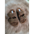 Плоскі шльопанці з пряжами Жіночі Primark Memory Foam Slipper 38 з ефектом пам'яті Коричневі (7967)