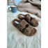 Плоскі шльопанці з пряжами Жіночі Primark Memory Foam Slipper 38 з ефектом пам'яті Коричневі (7967)