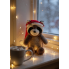 М’яка іграшка Єнот у новорічній шапці Lidl Plush Soft 20см Сірий (7973) 