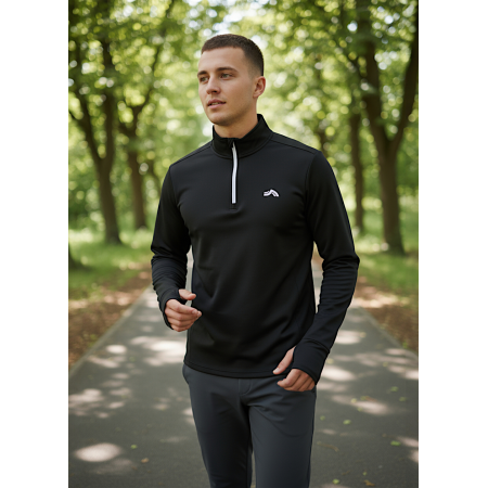 Чоловічий термореглан Crivit LYCRA® L для спорту на мікрофлісі Чорний (8166) Чоловічий термореглан Crivit LYCRA® L для спорту на мікрофлісі Чорний (8166)