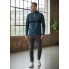 Чоловічий термореглан Crivit LYCRA® L для спорту на мікрофлісі Морської хвилі (8204)