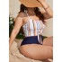 Жіночий купальник Tankini FS Veronica Plus Size 0XL (48-50) Топ+плавки Синий (6956)