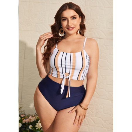 Женский купальник Tankini FS Veronica Plus Size 0XL (48-50) Топ+плавки Синий (6956)