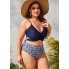  Жіночий купальник Tankini FS Lily Plus Size 0XL (50-52) Топ+плавки Синій (6966)